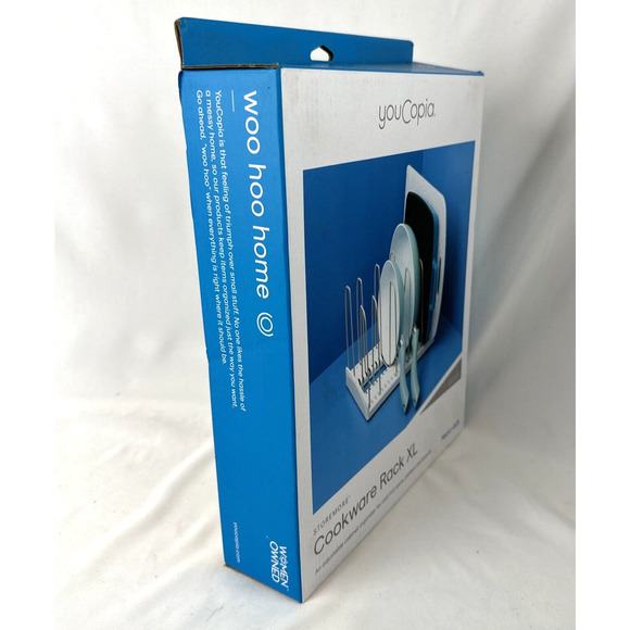 YouCopia Cookware Rack XL Heavy Duty Adjustable Pan Organizer NEW IN BOX - Picture 4 of 8
